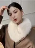 Bufanda de Piel de Zorro Doble Cara para Mujer con Forro de Piel de Conejo Rex, Calentador de Cuello de Piel Versátil para Invierno, Cuello de Piel Genuina, Cálido y de Moda