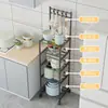Rack de Armazenamento de Cozinha Forno de Micro-ondas Forno Panela Rack Doméstico de Chão Multifuncional Rack de Armazenamento Prateleiras de Armazenamento Multicamadas