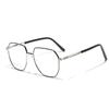 Lentes Xunge Poligonales Montura Grande Metal Lentes Planas para Mujer Almohadilla Nasal de Silla de Montar Estilo Sencillo y Moderno Lentes Cuadrados para Hombre