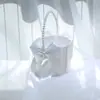 176 Cesta Feliz Celebração de Casamento Cesta de Flores Estilo Ocidental Flor de Casamento Flor para Crianças Cesta de Flores Pequena de Mão Cesta de Flores Pequena Pérola Branca