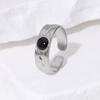 Anillo Sencillo de Personalidad Europea y Americana de Acero de Titanio Tendencia de Goteo de Aceite Estilo Frío Francés de Nicho Avanzado Anillo Chapado en Oro Real