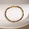Pulsera transfronteriza personalizada de circonita de colores, estilo de lujo ligero, estilo simple europeo y americano, diseño de nicho, exquisito accesorio para la mano