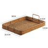 Cesta de sobremesa de frutas criativas quadradas tipo rattan Prato de frutas secas de estilo europeu prato de lanche doméstico cesta de bandeja de chá da tarde de doces
