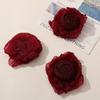 Flor de Rosa de Organza con Pliegues Retro Francés y Borde Quemado para Broche de Pelo Hecho a Mano DIY, Accesorios para Ropa, Corsage, Accesorios Decorativos