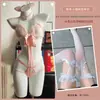 Fantasía de Mariposa Lencería de Seda Gatito Salvaje Sexy Estilo de Tres Puntos Catgirl Abertura en la Entrepierna Tentación Disfraz de Catgirl A062