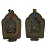 Caixa Gawu de Cobre Puro Altar Budista Bodhisattva Manjushri Deus Amarelo da Riqueza Pingente de Latão Colar Pingente Chaveiro