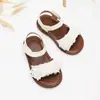 Sandálias Estilo Doce para Meninas, Decoração de Flor com Pedrarias Pesadas, Fecho de Velcro, Sandálias Antiderrapantes de Solado Macio para Uso Externo para Bebês Meninas