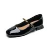 Zapatos Planos Waiwai Girl 6827-1 de Punta Redonda para Mujer en Verano, Hermosos Tacones Franceses, Tacones Gruesos, Zapatos Mary Jane de Una Correa