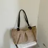 Nova Bolsa Tote Retrô de Camurça Outono/Inverno 2026, Bolsa de Ombro Casual para Estudantes Universitários, Bolsa de Grande Capacidade para o Dia a Dia