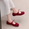 Sapatos Mary Jane únicos com cadarço para mulheres, novos sapatilhas de camurça outono 2026, sapatos单 confortáveis de sola macia e bico raso