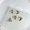 Lote de Nueva Joyería para Uñas de Aleación China Diamante Azul Aqua Cuadrado Gordo Gotas de Agua Xi Fei Zhen Huan Mismo Palacio Armadura con Diamante