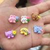 Nuevo dibujo animado de animal, flor, oso, conejo, gatito, parche de resina, crema adhesiva, accesorios para funda de teléfono