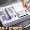 Bolsa para Arquivos A4, Bolsa Espessa para Armazenamento de Documentos de Escritório, Bolsa para Arquivos de Provas, Bolsa Transparente com Botão de Pressão Padrão Diagonal, Bolsa para Documentos e Dados