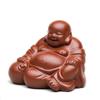 Mascota de Té de Arcilla Púrpura de Yixing Pequeña Figura de Buda Hecha a Mano Bolsa de Tela Dahongpao Escultura de Buda Maitreya Juego de Té Accesorios para Ceremonia del Té