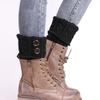 Nuevos Calcetines de Lana Tejida Europeos y Americanos Nuevos Cubre Piernas Cortos de Botón Trenzados Rodilleras Cálidas Calentadores de Pies para Mujer