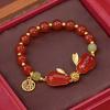 Año del Conejo Nuevo Exquisito Pulsera de Conejo de Alto Valor Tejida a Mano Ajustable Marca de la Suerte Regalo de Cumpleaños