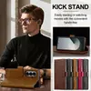 Funda de cuero adecuada para teléfono plegable Samsung Z Fold 8 Ultra Fold 7 con hebilla, ranura para tarjetas y soporte cubierta protectora