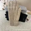Guantes de Invierno Cálidos Acrílicos de Cinco Dedos Transfronterizos Doble Capa Engrosados Cálidos Cachemir Tejidos Elásticos para Ciclismo al Aire Libre
