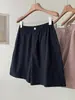 Pantalones cortos casuales finos de secado rápido, estilo funcional ligero para mujer, pantalones de pierna ancha línea A de cintura alta para verano, pantalones cortos de longitud media estilo coreano