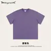 Primavera y Verano 2025 Marca de Moda Americana Holgada Deportiva Juvenil Casual Manga Corta Solona Cool Camiseta de Color Puro para Hombre