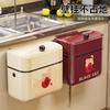 Cubo de basura para cocina para uso doméstico, elegante diseño de montaje en pared, no necesita agacharse, cubo de basura sellado retro con tapa para residuos de cocina y baño