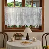 Nuevas cortinas de encaje en forma de arco transfronterizas y visillos para decoración de comedor y sala de estar, visillos opacos, cortinas de café, cortinas de barra al por mayor