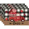 Mantel Individual del Día de San Valentín, Servilleta de Mesa Aislante al Calor, Mantel Rectangular Impermeable para el Hogar, Mantel Anti-quemaduras, Mantel Aislante al Calor, Transfronterizo