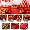 Certificado de noivado estilo chinês, certificado de casamento, pergaminho estilo chinês, decorações em branco para banquete de noivado escritas à mão e suprimentos de mesa