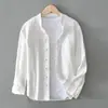 Terno Tang primavera e verão, camisa de linho de manga comprida, roupas masculinas de algodão e linho estilo chinês, camisa retrô de rami, casaco fino