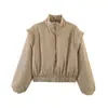 Venta al por mayor de Ropa de Mujer Transfronteriza 20262026 Otoño e Invierno Ins Moda Europea y Americana Cuello Alto Chaqueta Corta de Algodón Abrigo
