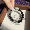 Floresta NebulosaCaixa com Incrustação de Obsidiana Fantasma Verde NaturalPulseira de ObsidianaObsidiana de GeloCristal BrancoSimples e Estiloso