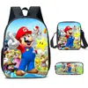 Mochila de Liberación Rápida Transfronteriza de Dibujos Animados de Mario para Estudiantes de Primaria y Secundaria Bolsa Escolar de Tres Piezas Mochila Bolso de Hombro Estuche para Lápices Venta al por Mayor