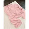 Pijama feminino listrado rosa estilo coreano, coleção outono 2026, conjunto de loungewear doce e macio, tamanho plus size, adequado para usar fora de casa