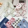 68 Algodón y Lino Estilo Coreano Pañuelo Cuadrado Pequeño para Mujer Primavera y Otoño Versátil Suave Transpirable Protección para el Cuello Pañuelo Fino Decorativo Pañuelo Pequeño