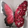 Decoración de ventana de exhibición de flores artificiales de mariposa gigante, soporte de mariposa floral, flor decorativa para accesorios de fotos y exhibición
