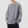 Suéter de Alta Gama para Hombre Otoño/Invierno 2026, Marca de Moda, Corte Holgado, Cuello Redondo, Casual, Versátil, Relajado, Sencillo, Tejido Cálido