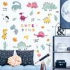 Pegatinas de pared de acuarela pintadas a mano para habitación infantil, sala de estar, dormitorio, decorativas autoadhesivas AY10345 Triceratops