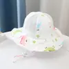 Chapéu infantil Verão Fino Respirável Guarda-sol Chapéu de pescador Aba grande Protetor solar ajustável Malha Chapéu para bebês meninos e meninas