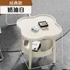 Mesa Auxiliar Móvil Sofá Mesa de Café Pequeña Estante de Almacenamiento de Mesita de Noche Mesa Carrito con Ruedas para Dormitorio Balcón Mesa de Mahjong Mesa de Té