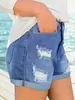 Artículos de Venta Caliente Transfronterizos Europeos y Americanos, Shorts de Mezclilla Lavada, Pantalones Cortos Calientes Versátiles Sueltos de Talla Estándar Americana para Mujer, Fábrica de Origen 1688
