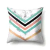 Fronha de Poliéster Estilo Nórdico ins Estampada Geométrica de Mármore Pele de Pêssego Fronha de Almofada para Sofá da Sala QTH02