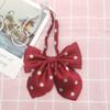 Pajarita original de Song Xiaoxia con orejas de conejo y lunares para niña, estilo universitario japonés con lunares rojos grandes y flores
