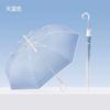 Gradient Color Semi-automático Transparente Guarda-chuva Alça Longa Grande Extra-grande Reforçado Guarda-chuva de Alto Valor Estudante Online Guarda-chuva em estoque