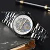 Fábrica de PPF Transfronterizo 4500V Volante Hueco Transparente Reloj Mecánico Automático para Hombre, Acero Inoxidable, Comercio Exterior