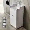 Lavatório Móvel de Chão Lavatório com Sensor Automático Tipo Armazenamento de Água Escritório Loja Salão de Beleza Lavatório