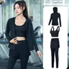 Venta directa de fábrica de pantalones largos deportivos para gimnasio, secado rápido, para correr, corte ajustado, falso dos piezas, elásticos, conjunto de yoga para mujer