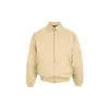 Jaqueta Harrington Curta Larga Estilo Americano Primavera e Outono Versátil Cor Sólida Casaco Masculino com Gola Reversível Casual Cool Top