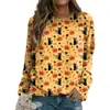 TEMU Transfronterizo Caliente Comercio Exterior Mujer Retro Calavera Rosa Impresión Digital 3D Cuello Redondo Manga Larga Halloween Sudadera