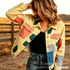 Nueva Chaqueta Corta de Mezclilla de Algodón Transfronteriza Otoño e Invierno Estampado Digital 3D Moda Personalidad Top Delgado Mujer