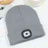 Gorro de Punto con Luz LED para Calidez e Iluminación, Gorro de Lana para Ciclismo Nocturno al Aire Libre, Gorro de Pesca y Montañismo con Luz
